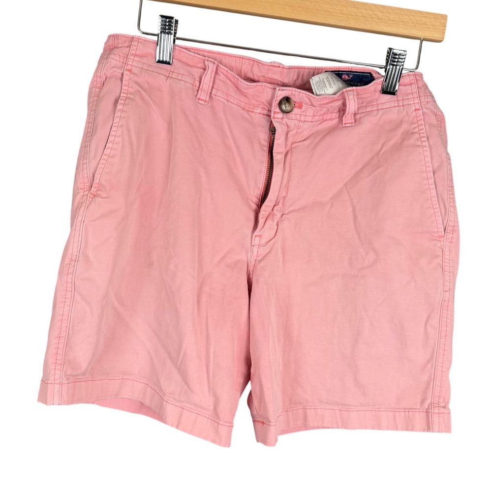 Vineyard Vines Mens Breaker Shorts Pink Salmon Size 30 Cotton Stretch 9" Inseam